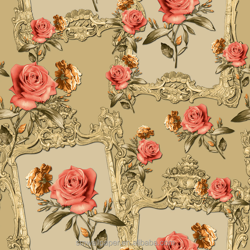 Home Decor Luxury Wallpaper Wall Art Decoration Embossed Wallpaper Living Room 3d gold Floral Wallpaper