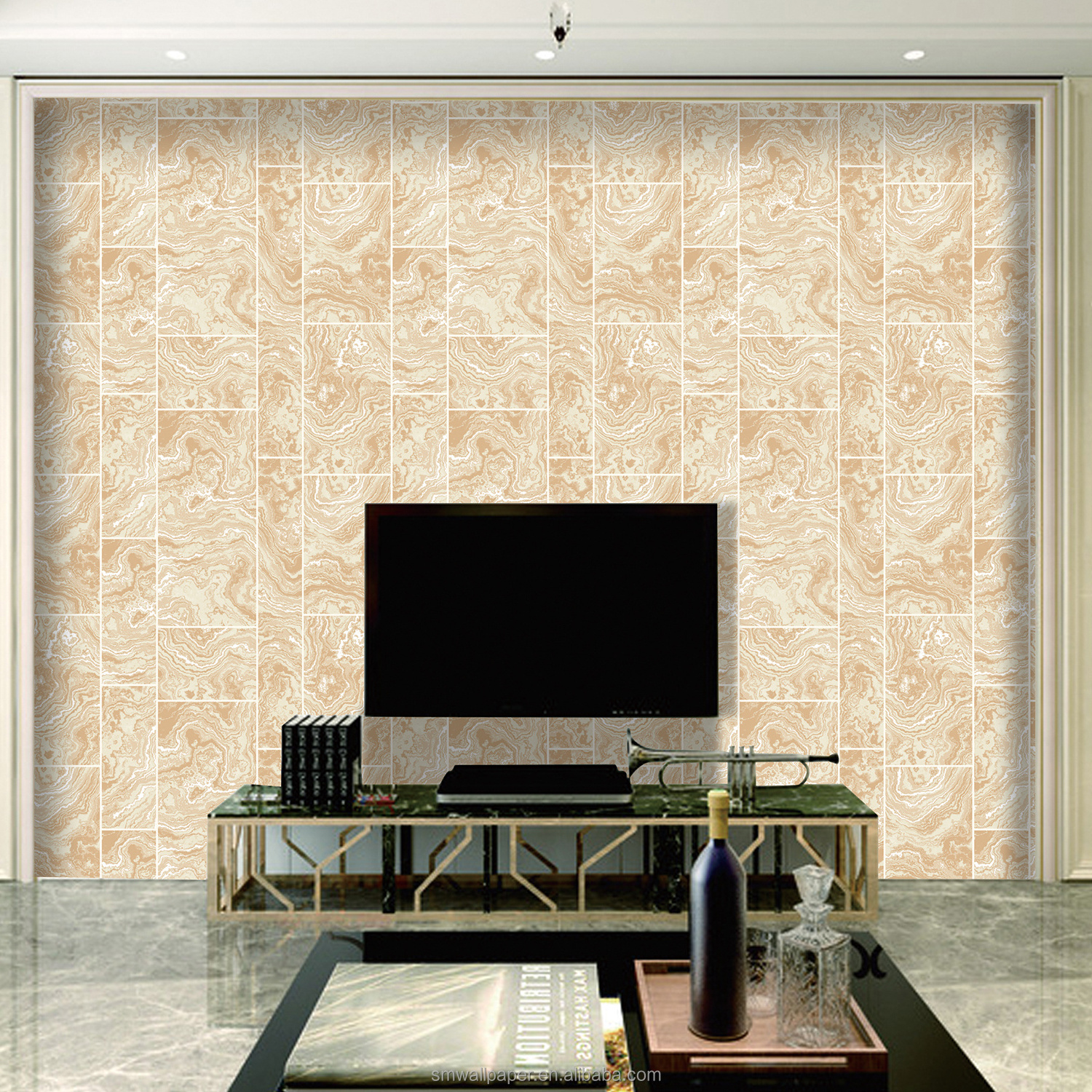 0.53m Modern 3D Wallcovering Deerskin Wallpaper For Living Room Decoration