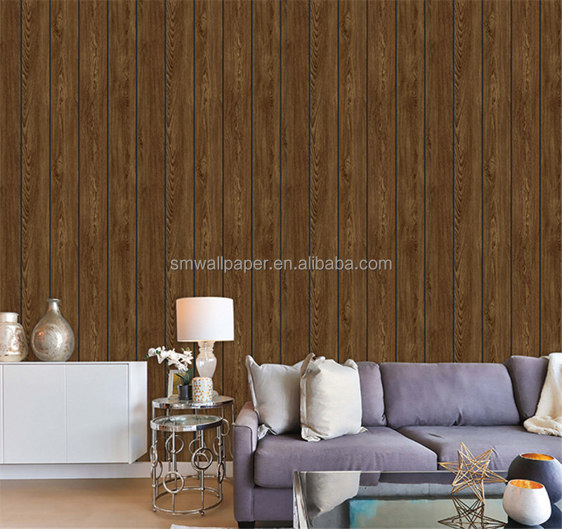 New most selling factory wallpaper designs PVC wallpaper roll home decoration 3d Wooden panel wallpaper