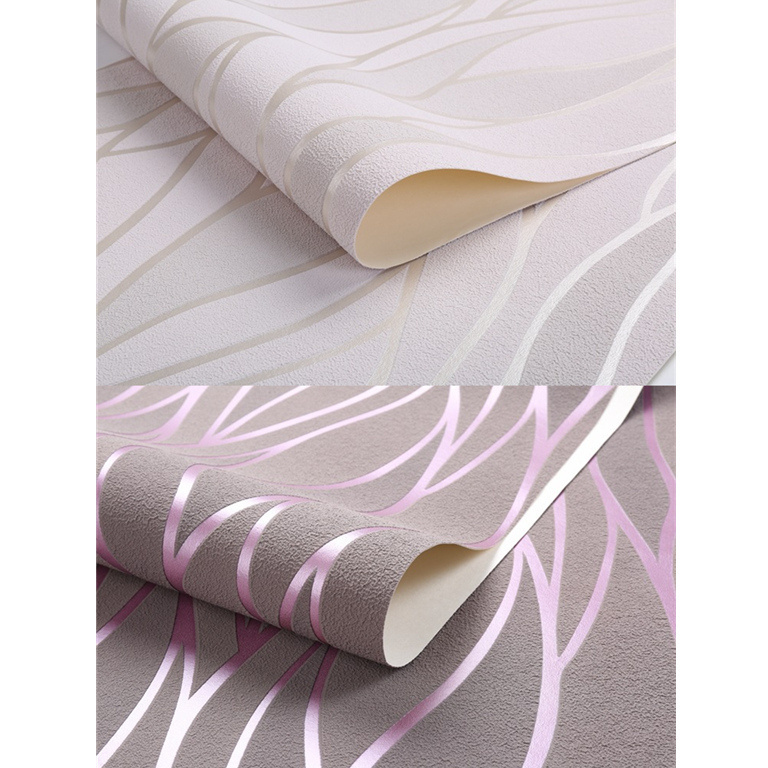 53cm Modern minimalist 3D water wave pattern wallpaper non-woven wallpaper curved deer skin velvet TV background wall wallpaper