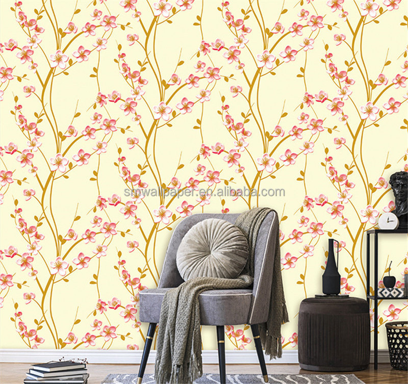 3d Sticky Peel And Stick Wallcovering Vinyl Wallpaper 3D Wallpaper Roll Floral Flower Wallpaper For TV Background