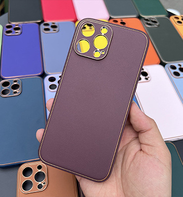 Amazon Hot Selling Electroplated Full Cover Genuine Leather Shock Proof Bulk 2022 Mobile Phone Cases For iPhone 14