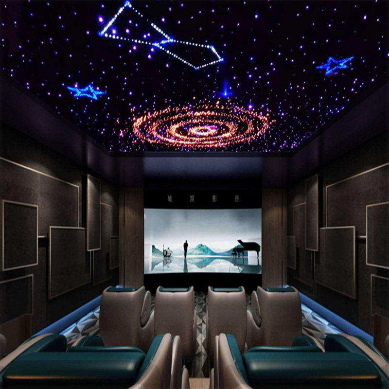 Fiber optic star ceiling panels RGB lights for home cinema