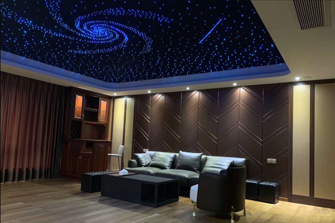 Custom Made Sky Starry Drop Ceiling Fiber Optic Lights Panels With Flashing Meteor Twinkling Stars