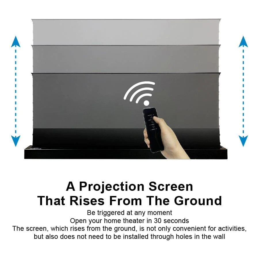 Electric Floor Rising UST 4K ALR Projector Screen Pull up Screen for Ultra short throw laser projector Screens