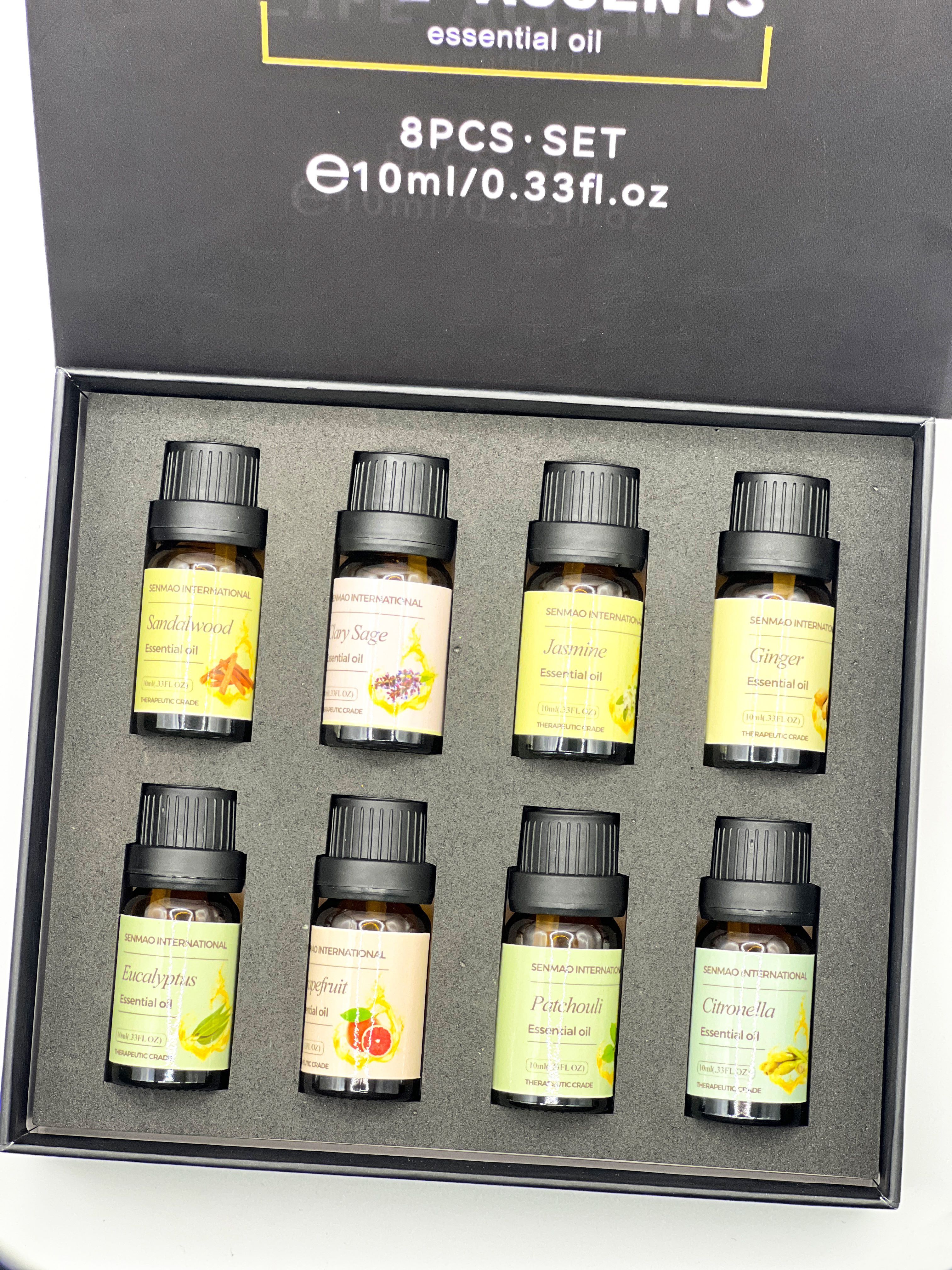 OEM Essential Oils Set 10ml Organic kit (new) for Diffusers Aromatherapy Peppermint Tea Tree Lavender Eucalyptus Lemongrass