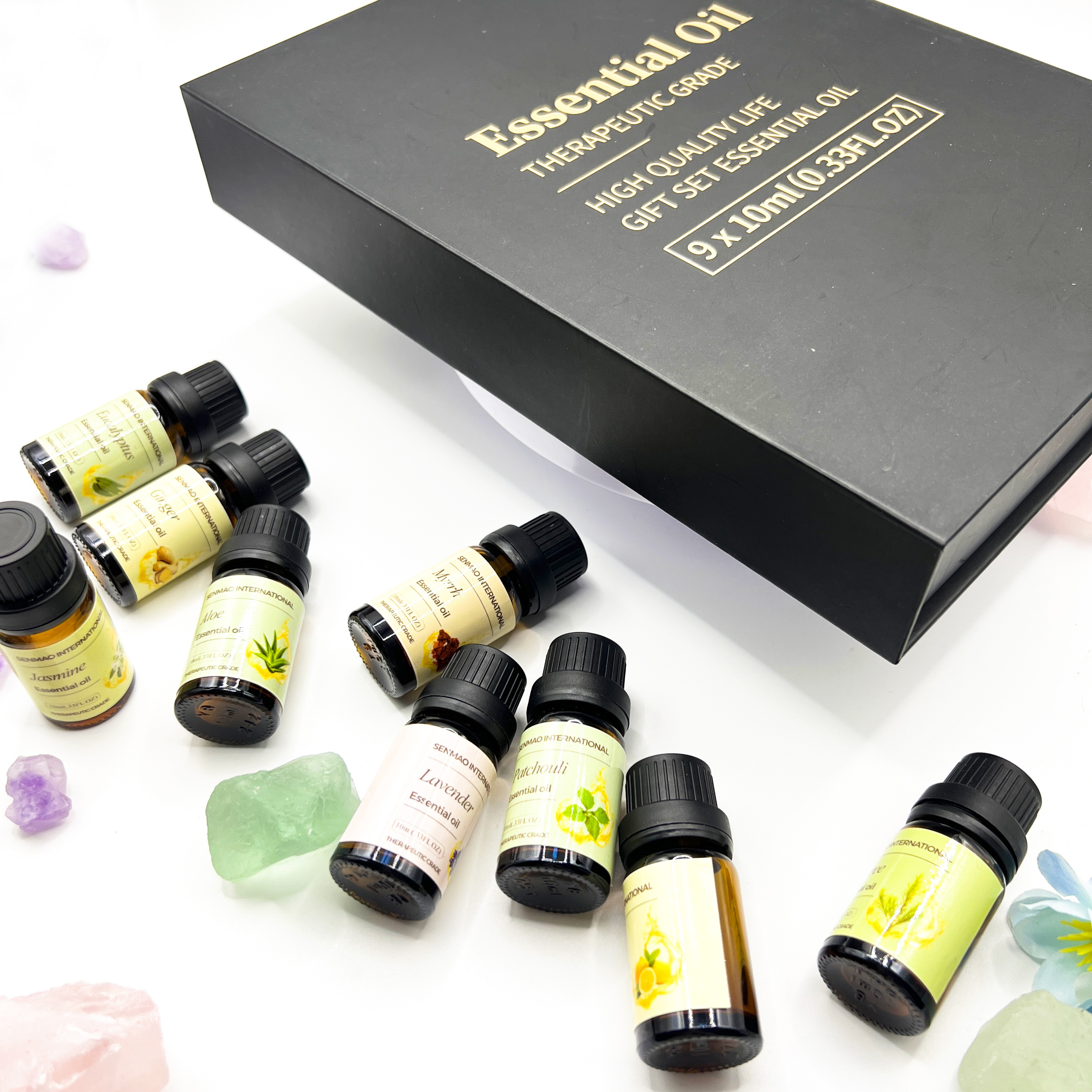 OEM Essential Oils Set 10ml Organic kit (new) for Diffusers Aromatherapy Peppermint Tea Tree Lavender Eucalyptus Lemongrass