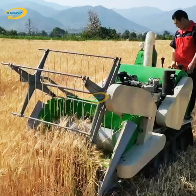 Best sale agriculture machinery 1.2 meter wide 4LZ-1.0LC mini ride-on peddy combine rice harvester