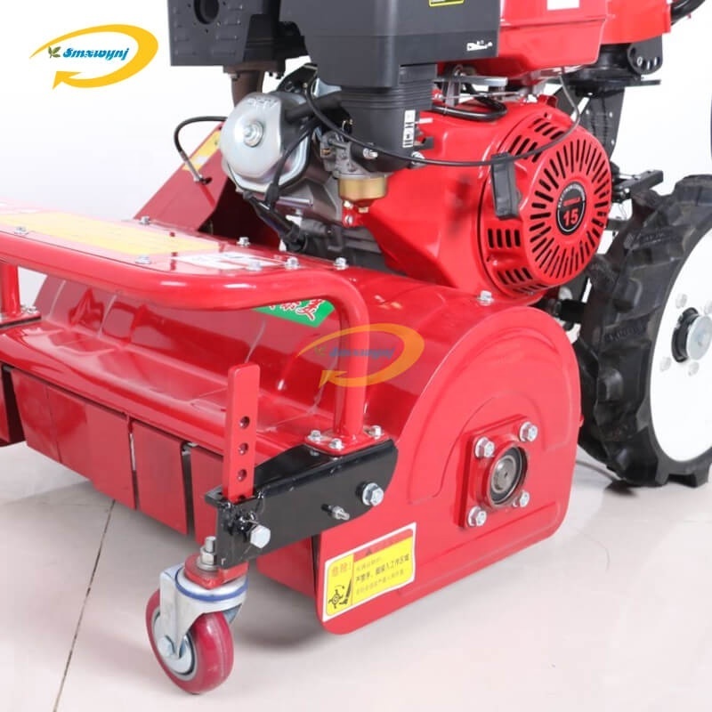 Self-Propelled adjustable red gasoline lawn mower high efficiency convenient power weeder