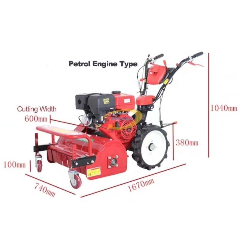 Self-Propelled adjustable red gasoline lawn mower high efficiency convenient power weeder