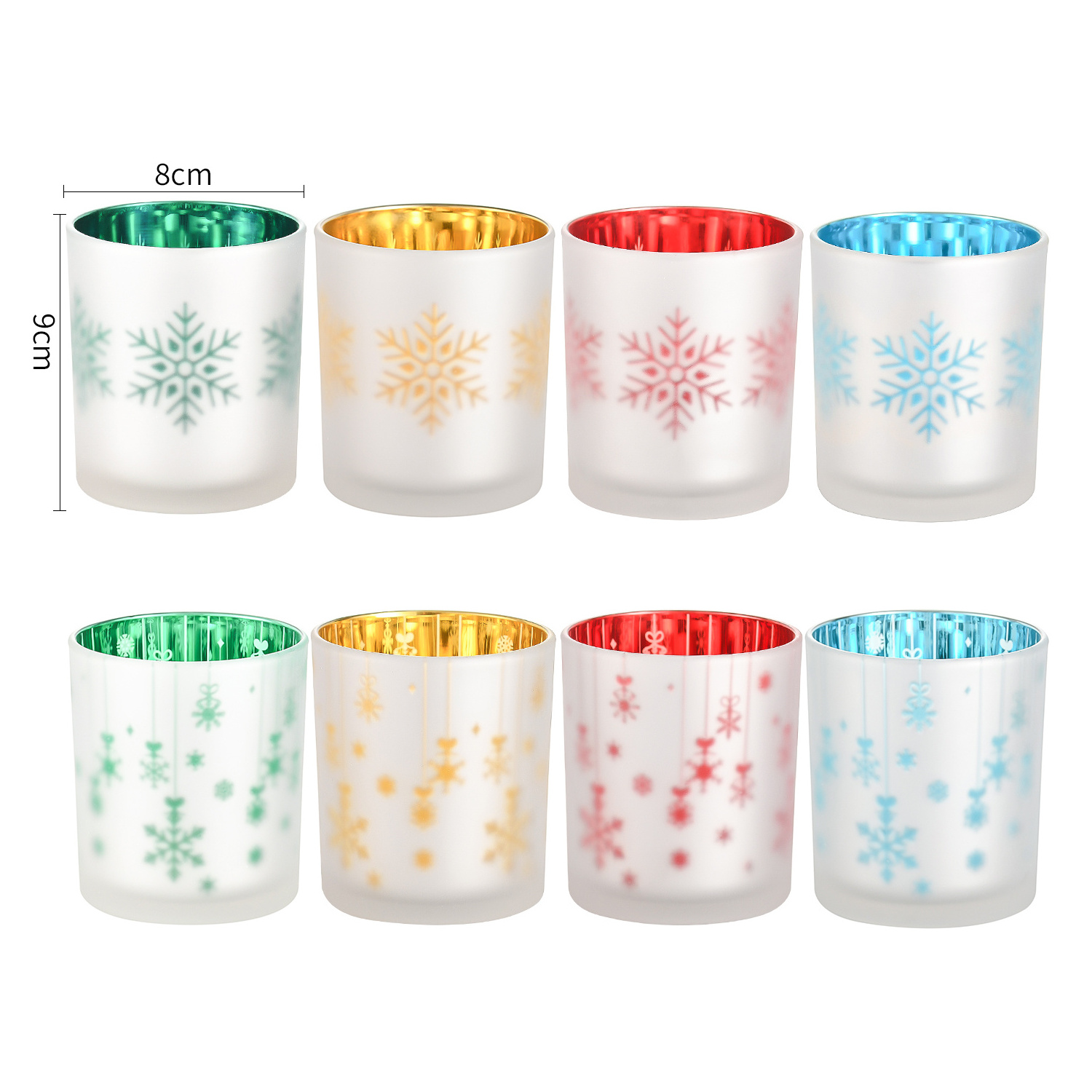 CHRISTMAS EMBOSSED PATTERN GLASS DECORATIVE CANDLE GLASS VOTIVE