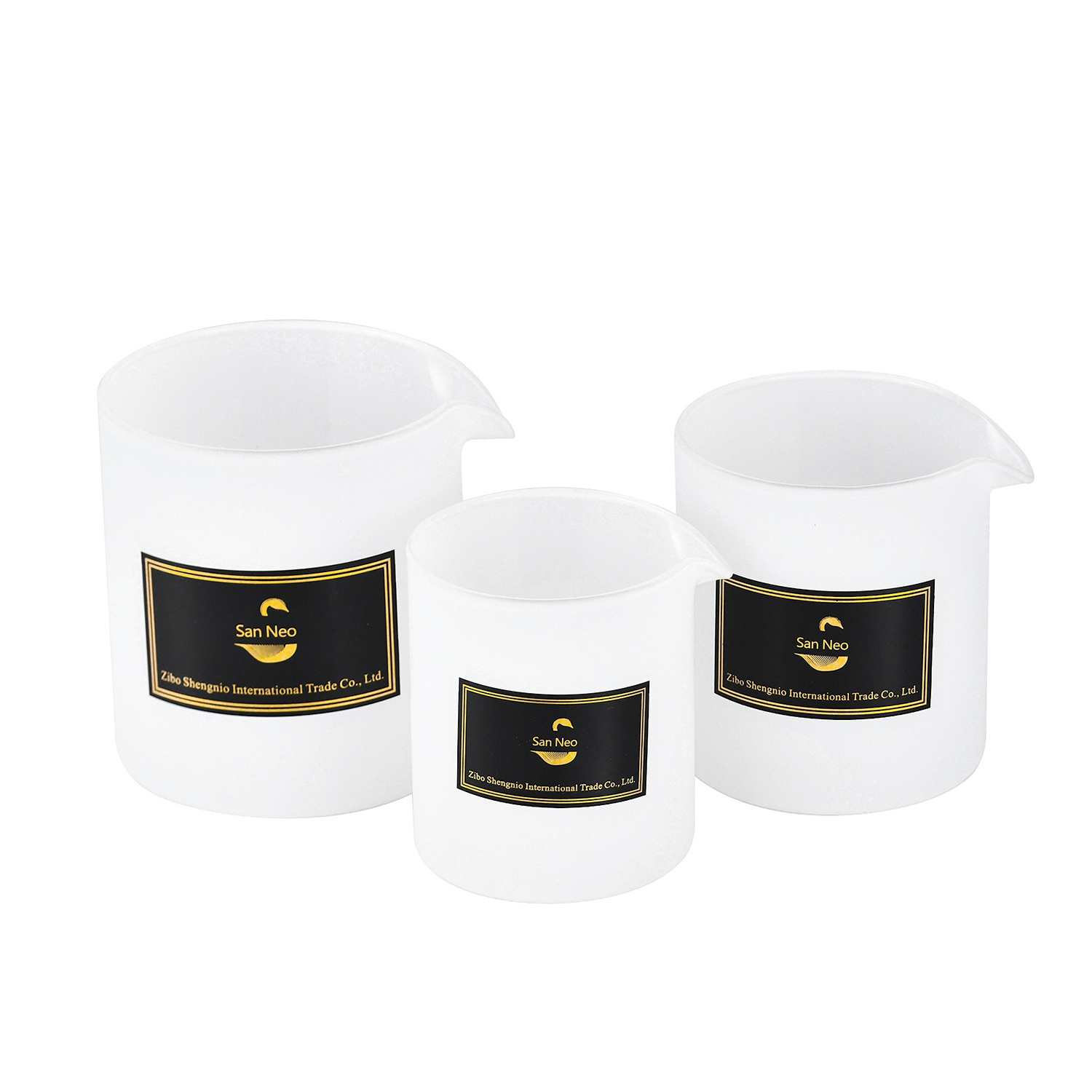 Custom Logo Luxury  Container White-Black Empty Glass Candle Jars With Lid For Candle Making