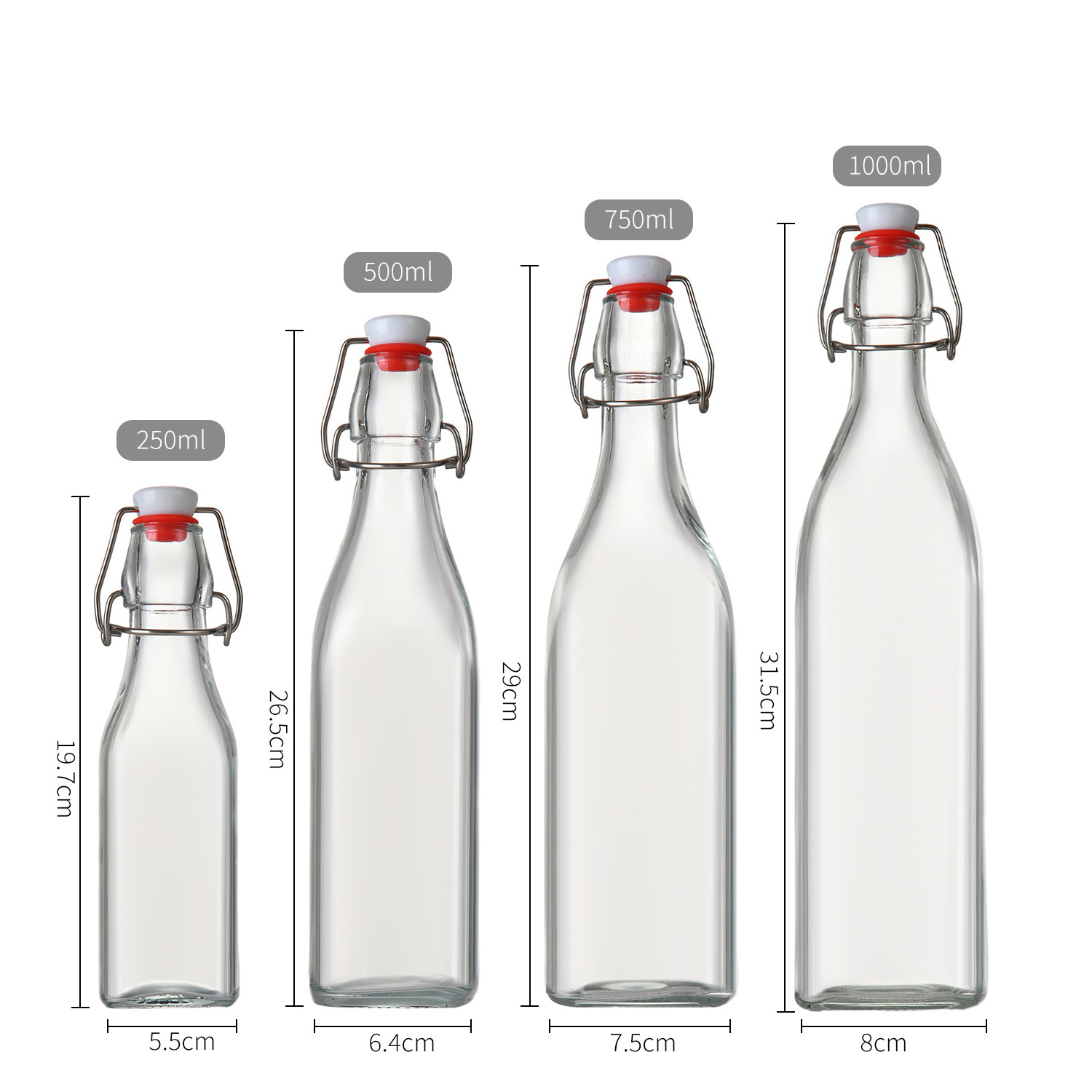 Best Selling Swing Top Beverage Container Glass Bottles With Flip Top 500ml Vintage Glass Bottle