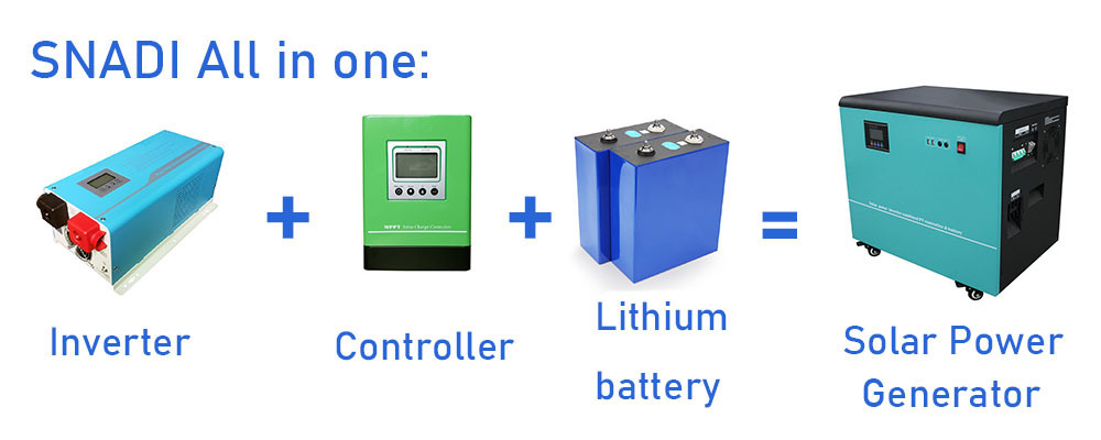 lithium battery 48v solar inverter ups all in one generator 3kva 220v solar generator