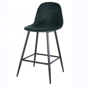 Modern Velvet Height Counter Bar Stool Easy To Assembly, Diamond Stitched Fabric Bar Chair with metal Leg for Kitchen Dining Roo