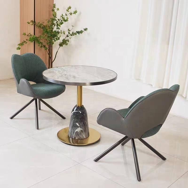 Modern new design furniture fabric casual swivel dining chair leisure living room home furniture