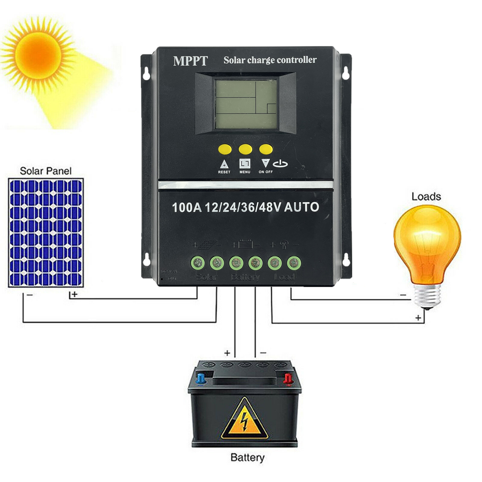 Solar panel regulator 12v 24v 48v 60A 80A 100A MPPT /PWM charger controller