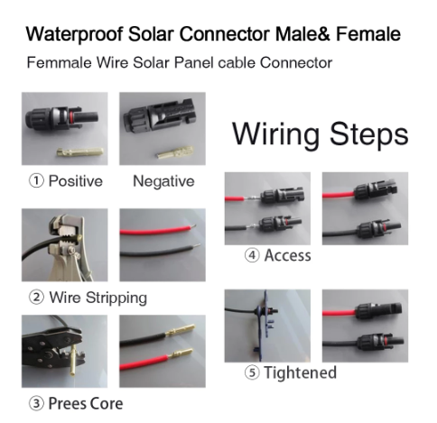 Male and Female PV Connectors Solar Connector 30A 1000Vdc IP67 for Solar Cable 2.5mm2 4mm2 6mm2 Connect