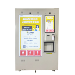 SNBC 21.5 inch touch screen and 55 inch display screen Custom modern healthy food bulk vending machine with advertising screen