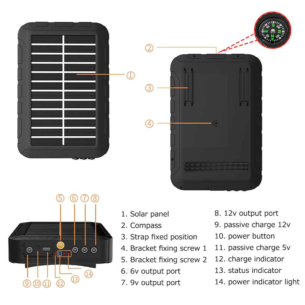 Wholesale 6v 9v 12v Solar Panel Kit With 4000mAh Battery Outdoor Solar Charger Panel For Hunting Trail Camera