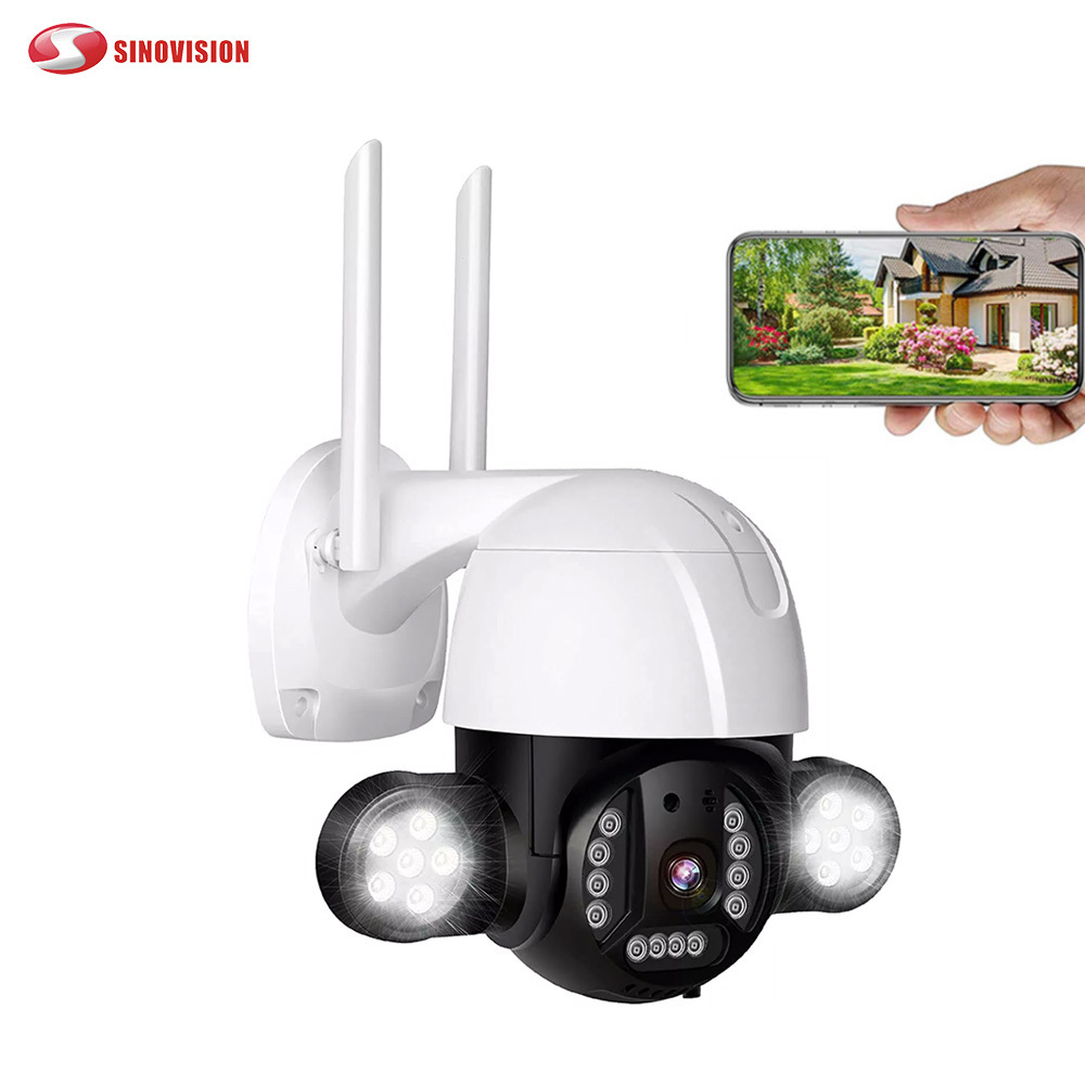 V380 WIFI Camera Outdoor Two Way Audio 3MP/5MP floodlight cctv Camera AI Auto Motion Detection PTZ Camera