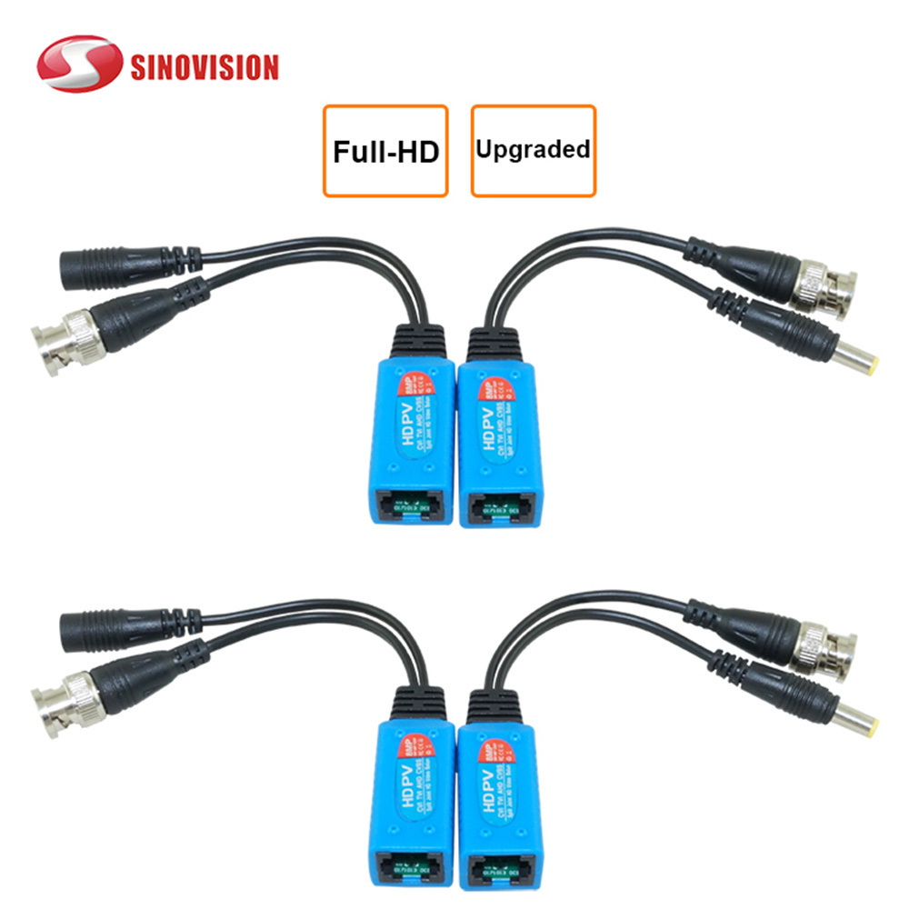 Sinovision Full HD 1080P-8MP Surveillance Security Camera System BNC to RJ45 Adapter Ethernet Cable Passive Video Balun