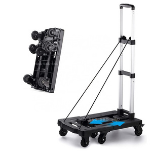 150kg heavy duty foldable compact platform lightweight portable flatbed 7 wheels folding shopping luggage hand trolley cart truc