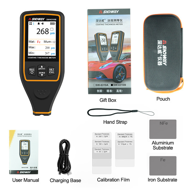 Sndway Digital Auto Car Paint Thickness Meter Film Tester Coating Thickness Gauge High Quality Thickness Gauges