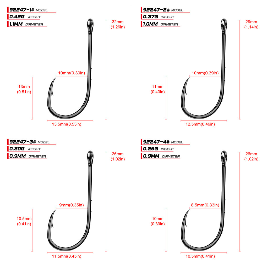 Wholesale High Carbon With 2 Barbed Single Fishing Hook Long Shank Baitholder Hooks