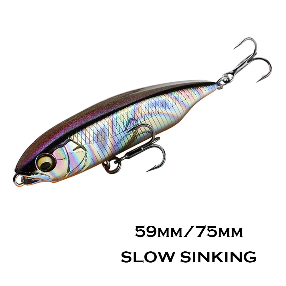 Long-distance slow sinking bait swing floating water bass lures 5.5g 59mm 10.5g 75mm fresh water and sea artificial fishing lure