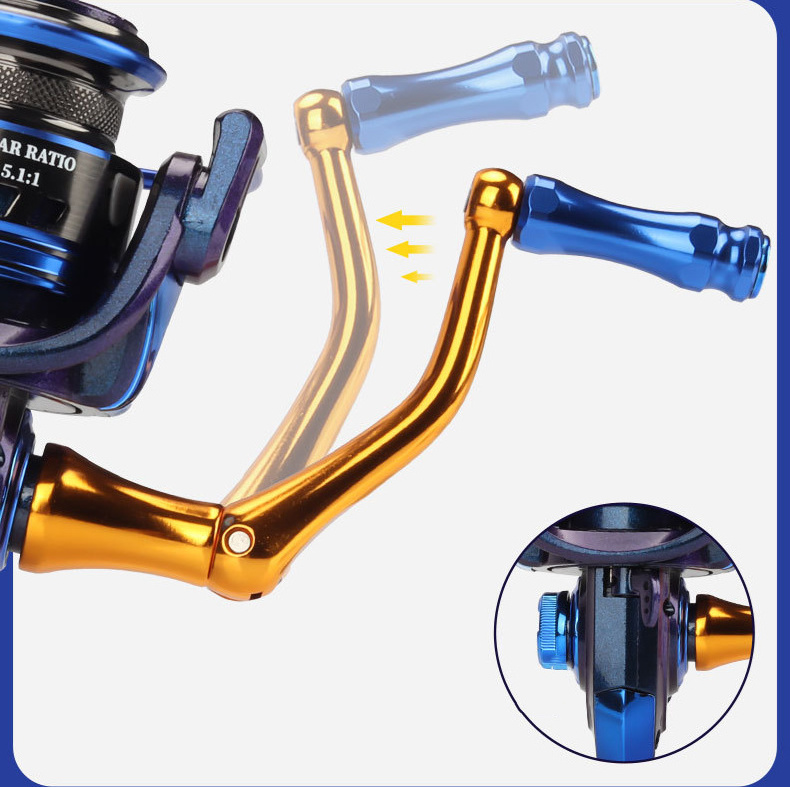 SNEDA 800 Series Trolling Power Handle Aluminium Fishing Reel 12+1BB Spinning Reel Double Bearings Without Clearance