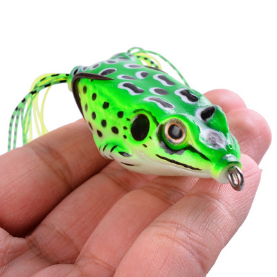 Best Quality Promotional 3D Eyes Crank Bait Fishing Lures Soft Fishing Frog Lure With Double Hooks