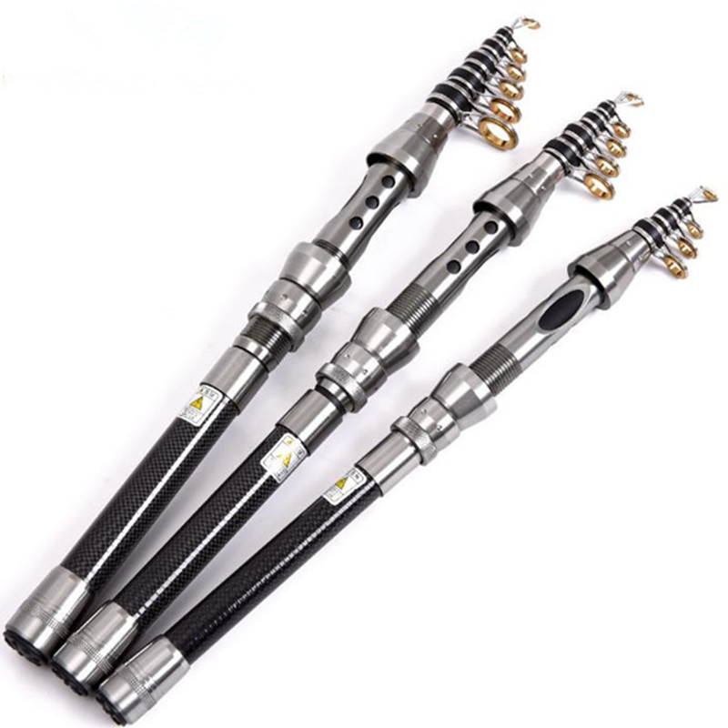 2023 Hot Sale Portable Long Casting 4.9FT - 8.9FT Length Carbon Fiber Telescopic Fishing Rods For Saltwater