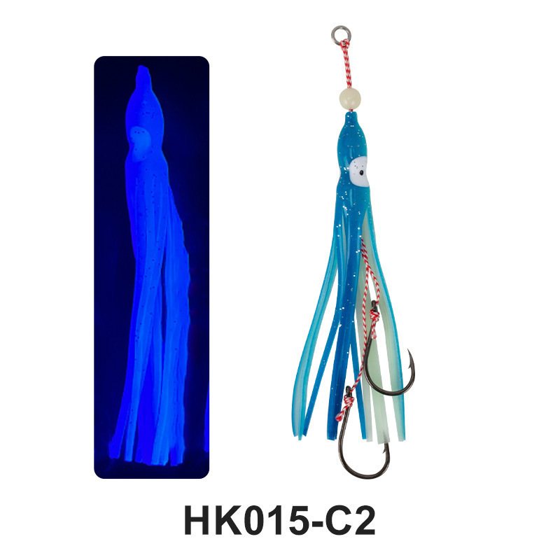 Wholesale 12cm Sea Fishing Lures Luminous Squid Hook Simulation Octopus Hook Squid Skin Accessories