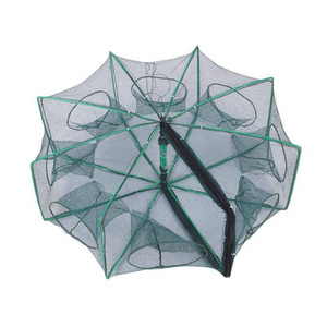 6 Hole 8 10 Hole Polygonal Shrimp Cage Foldable Shrimp Cage Fishing Tools Automatic Fishing Net Umbrella Fishing Cast Net