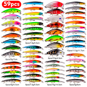 New Fishing Lures Hard Baits Minnow Wobbler Crankbaits Kits Mixed Colors Treble Hooks Fishing Tackle Hard Bait Set