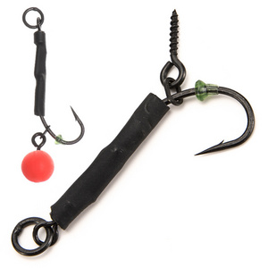 European Carp Fishing Hook Set 4Pcs/bag Matte PTFE Hook Rigs with Floating Ball Fishing Hook in Stock