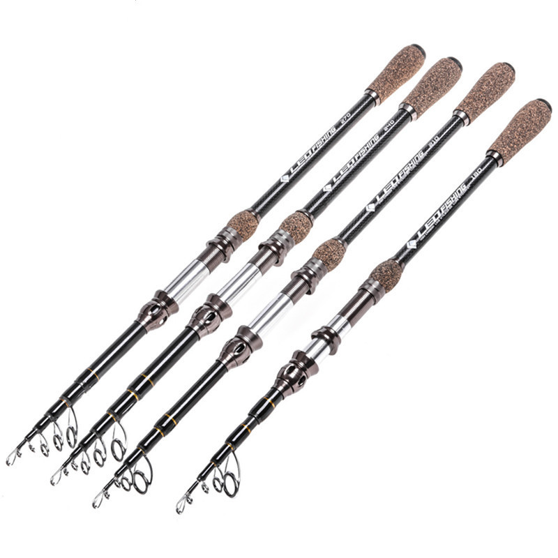 1.8M 2.1M 2.4M 2.7M Fishing Rod Carbon Fold Spinning Sea River Lake Stainless Steel Fishing Rod Fish Tools