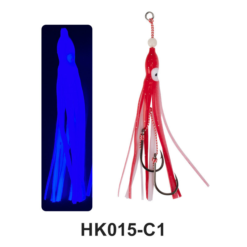 Wholesale 12cm Sea Fishing Lures Luminous Squid Hook Simulation Octopus Hook Squid Skin Accessories