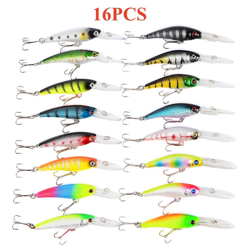 New Fishing Lures Hard Baits Minnow Wobbler Crankbaits Kits Mixed Colors Treble Hooks Fishing Tackle Hard Bait Set