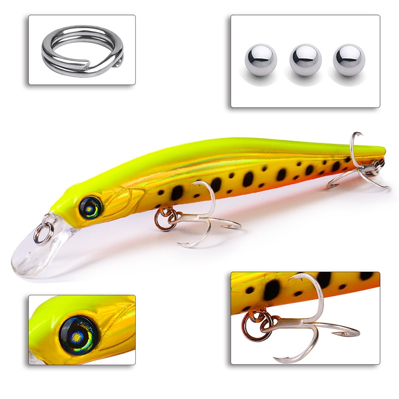 New Floating Plastic Hard Fishing Lure 70/115 /150 MM With Blood Trough Hook Minnow Ocean Fishing Bait