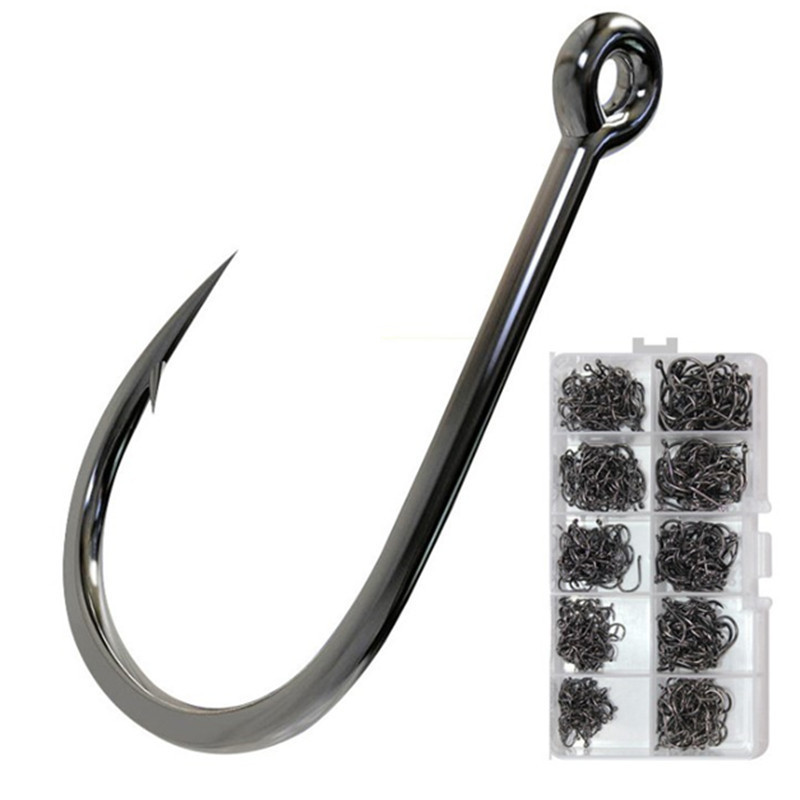 Wholesale New Fishing Hook High Carbon Steel Hook 100pcs /box 3-12# Black Gold Hooks