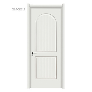 Automatic solid wood swing door MDF core, modern white interior door