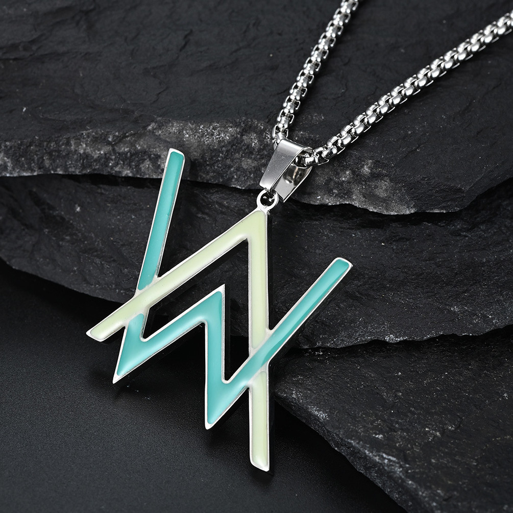 Fashion Alan Walker Necklace Hip Hop club man Alan Walker luminous pendant men necklace