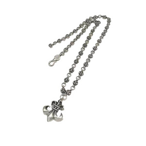 High Version  Boat Anchor clasp Scout Flower cross pendant necklace for men fashion long sweater necklace