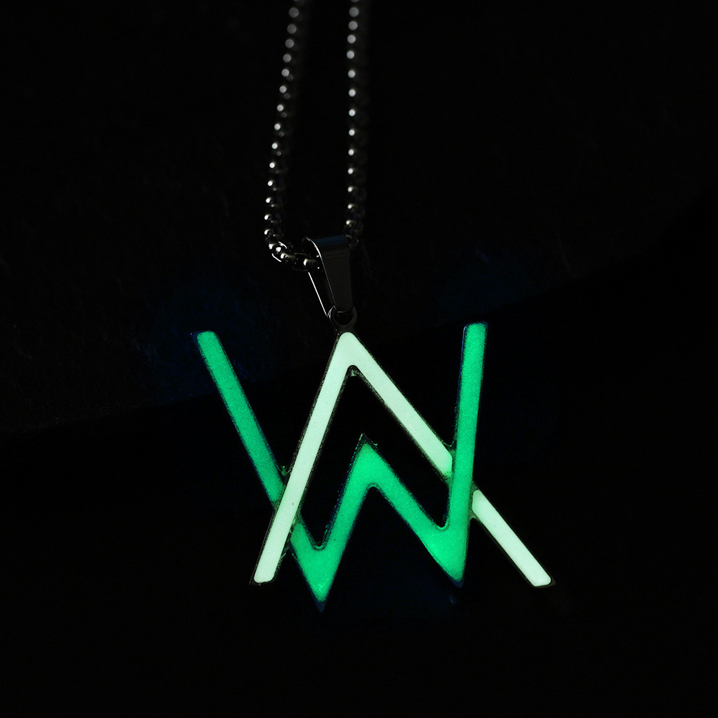 Fashion Alan Walker Necklace Hip Hop club man Alan Walker luminous pendant men necklace