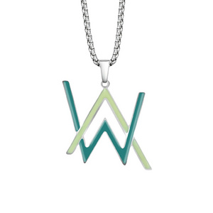 Fashion Alan Walker Necklace Hip Hop club man Alan Walker luminous pendant men necklace