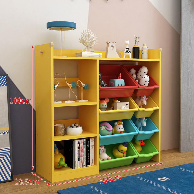 Low MOQ Children Classroom Basket Montessori Furniture Wooden Toy Kids Organizer Cabinet Storage Shelf Kid's Room Furniture