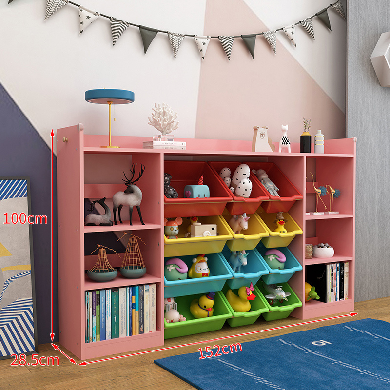 Low MOQ Children Classroom Basket Montessori Furniture Wooden Toy Kids Organizer Cabinet Storage Shelf Kid's Room Furniture