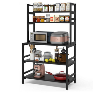 Kitchen Cart Baker Is Rack Microwave Oven Stand Industrial Utility Storage Shelf Organizer Rustic Coffee Bar